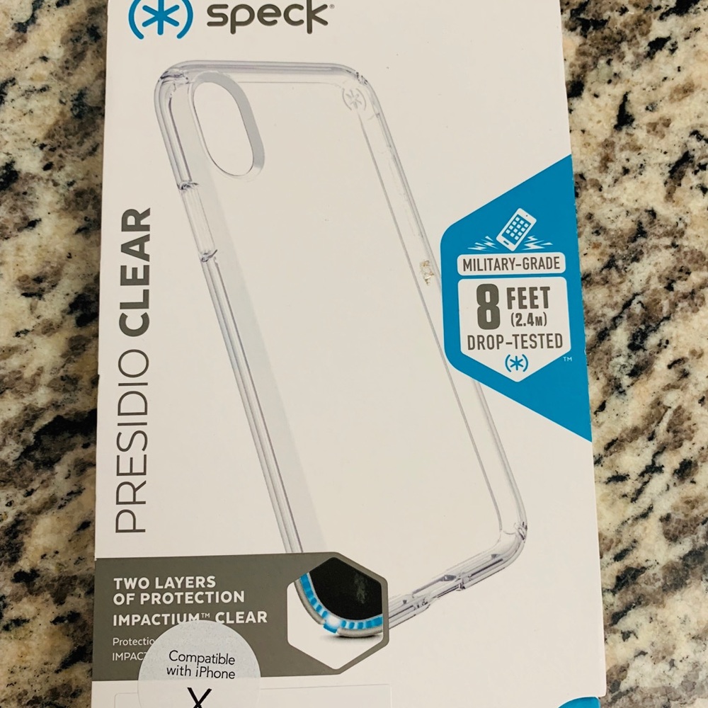 Speck Presidio Clear Case for iPhone X.